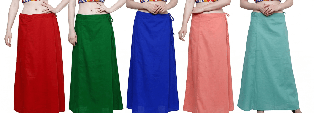 Diya Computer Pack of 5 – Women's Cotton Saree Petticoat | Soft & Breathable Inskirt for Sarees | Adjustable Waist, Comfort Fit | Multiple Colors