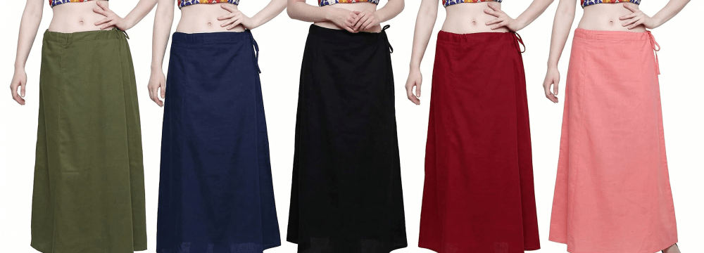 Diya Computer Pack of 5 – Women's Cotton Saree Petticoat | Soft & Breathable Inskirt for Sarees | Adjustable Waist, Comfort Fit | Multiple Colors